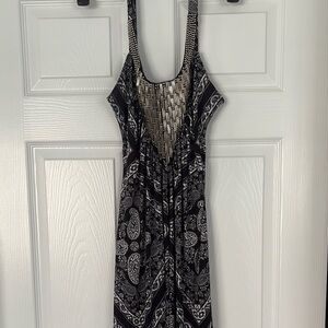 Venus silver white and black paisley dress